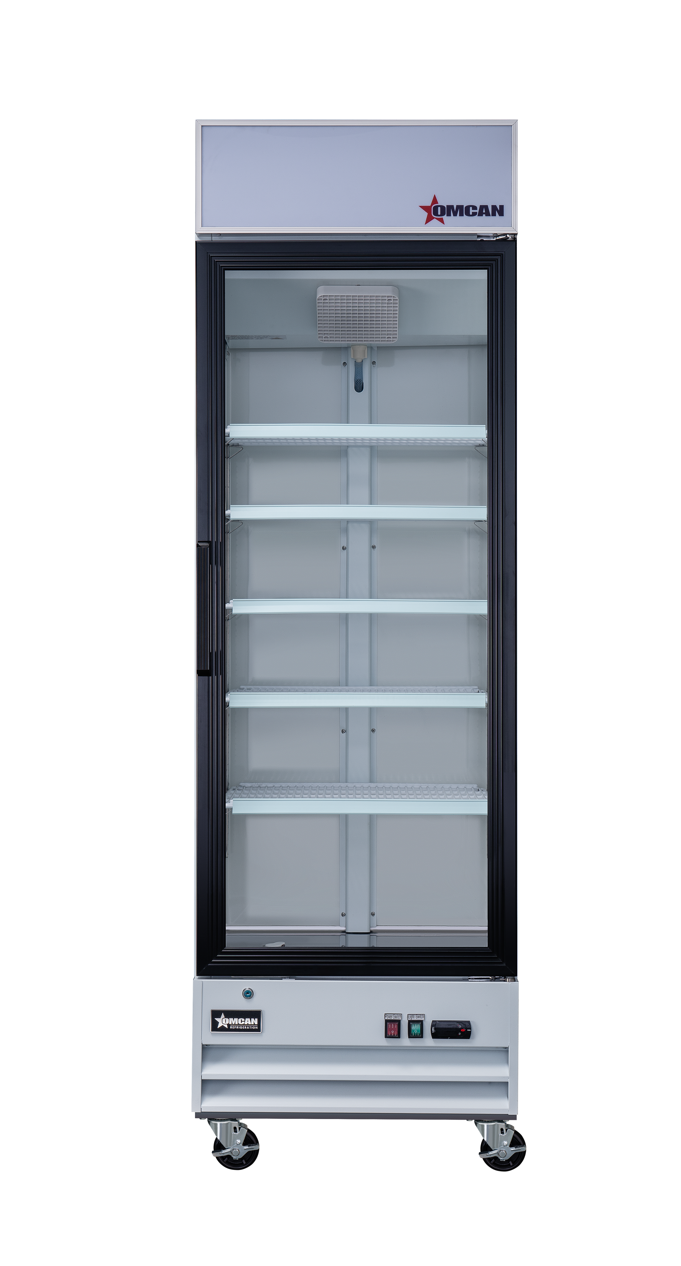 26″ One (1) Glass Door Display Refrigerator with Lightbox, 14 cu.ft. (396 L), White