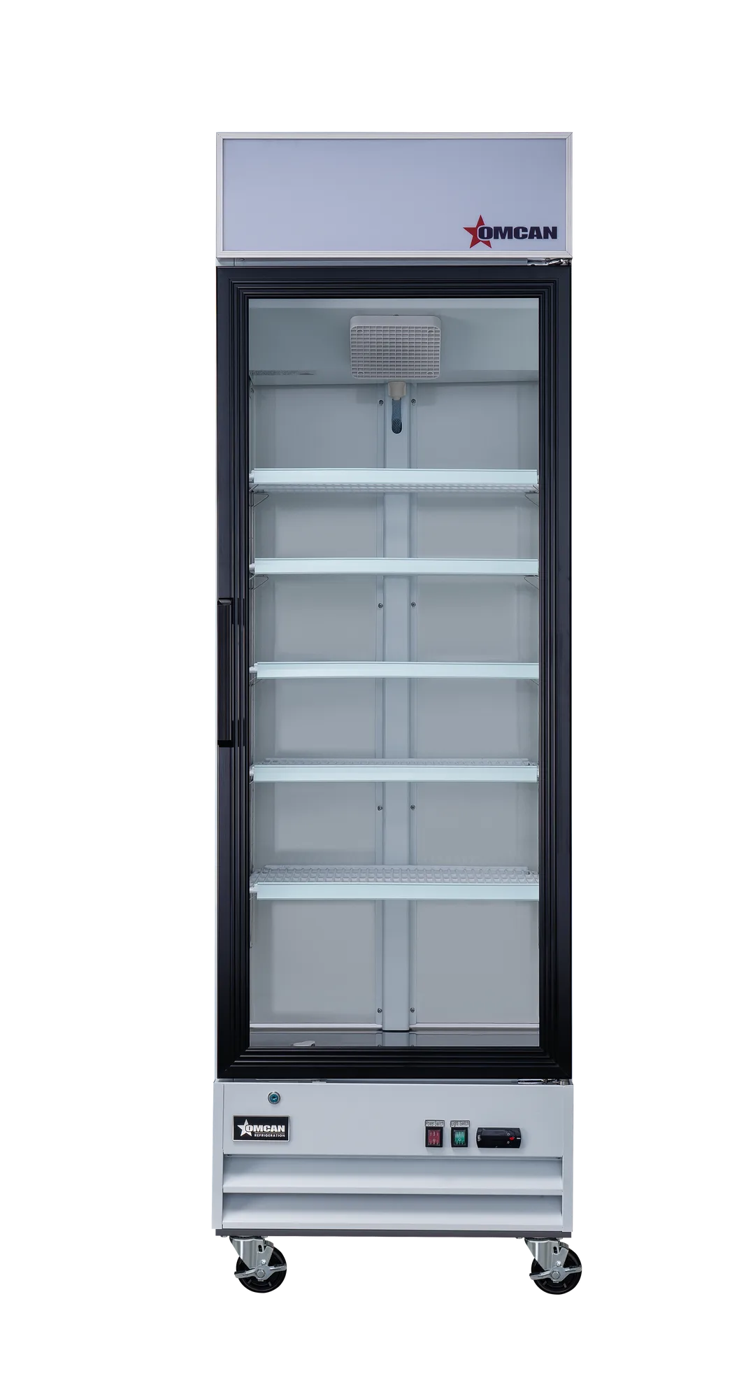 26″ One (1) Glass Door Display Refrigerator with Lightbox, 14 cu.ft. (396 L), White