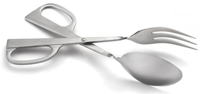 10" Stainless Steel Scissor Salad Tongs – Fork and Spoon