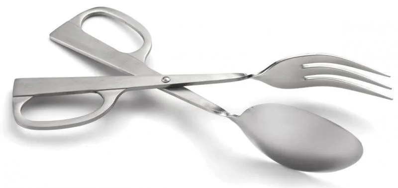 10" Stainless Steel Scissor Salad Tongs – Fork and Spoon