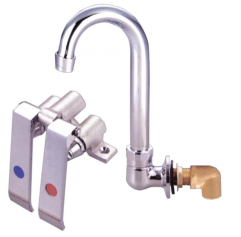 Knee Valve Assembly and Gooseneck Faucet for Sink