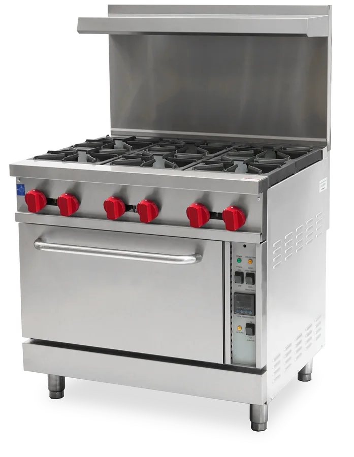 36″ Commercial Gas Range 6 Burners and Convection Oven 211,000 BTU – Liquid Propane