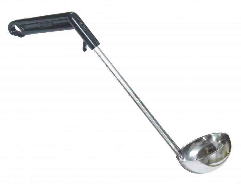 13" Long Stainless Steel Ladle with Black Plastic Handle