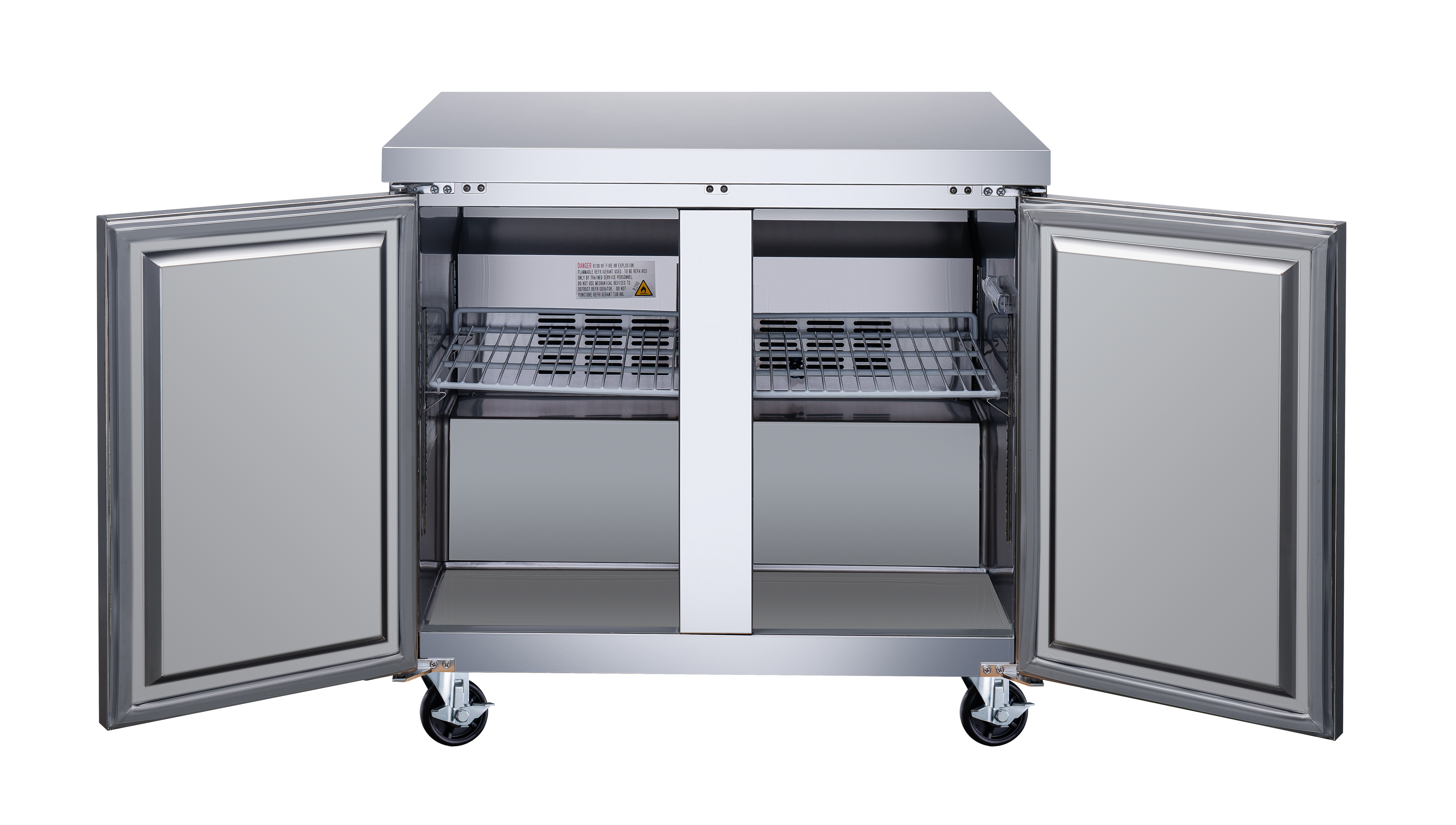 36″ Two (2) Door Undercounter Refrigerator, 8.7 cu. ft (246 L), Stainless Steel