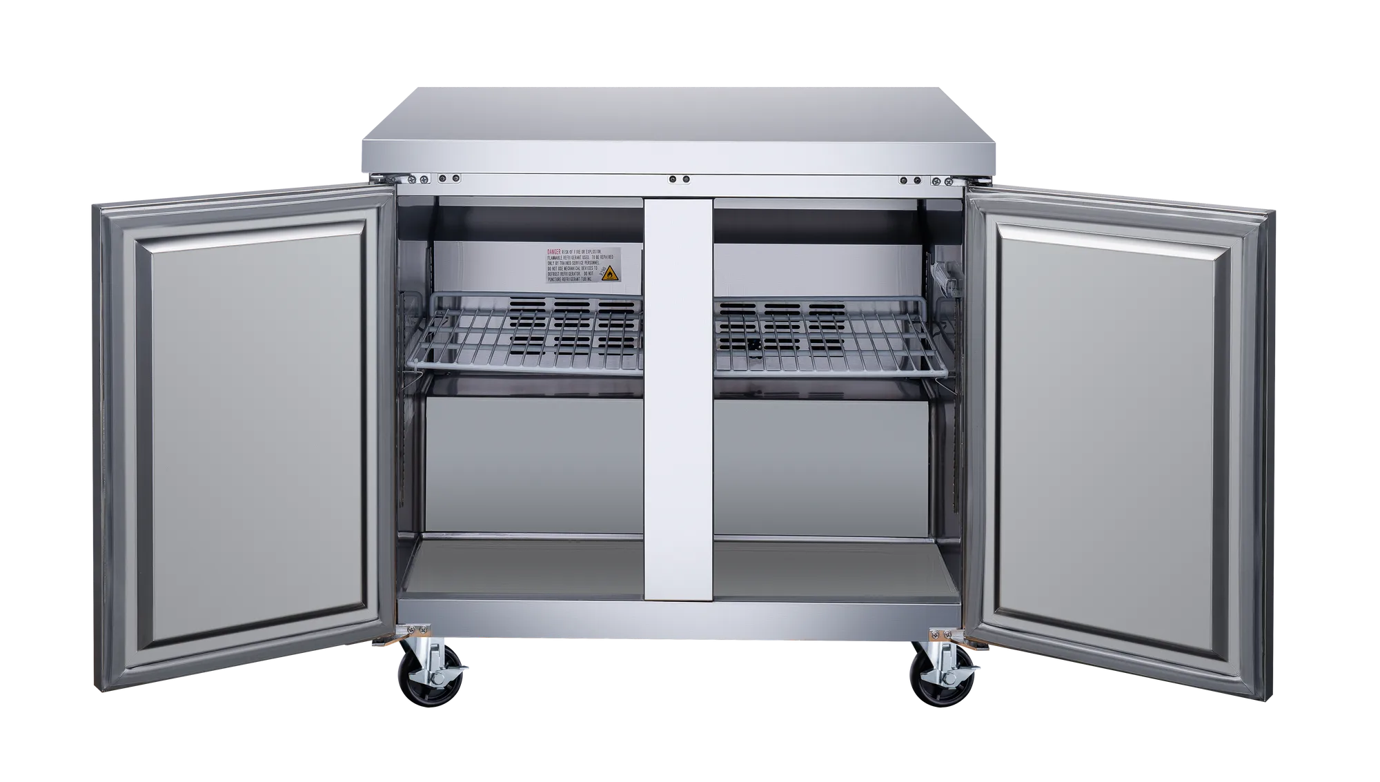 36″ Two (2) Door Undercounter Refrigerator, 8.7 cu. ft (246 L), Stainless Steel