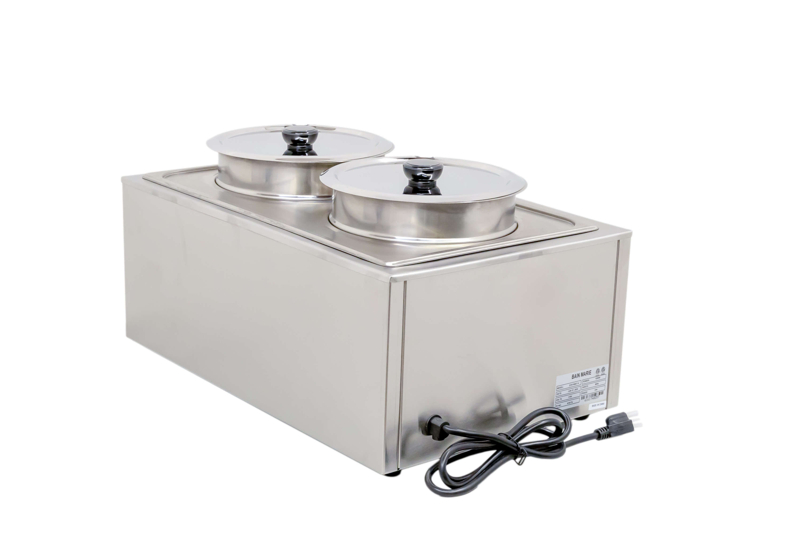 Full-Size Countertop Food Warmer with Two 8 L / 8.45 qt Container Insets and Lids – 1200 W, 120 V
