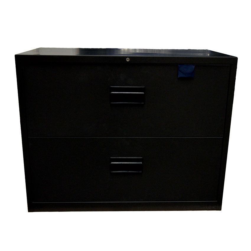 Charcoal Black Legal Lateral File Cabinet with Two Drawers