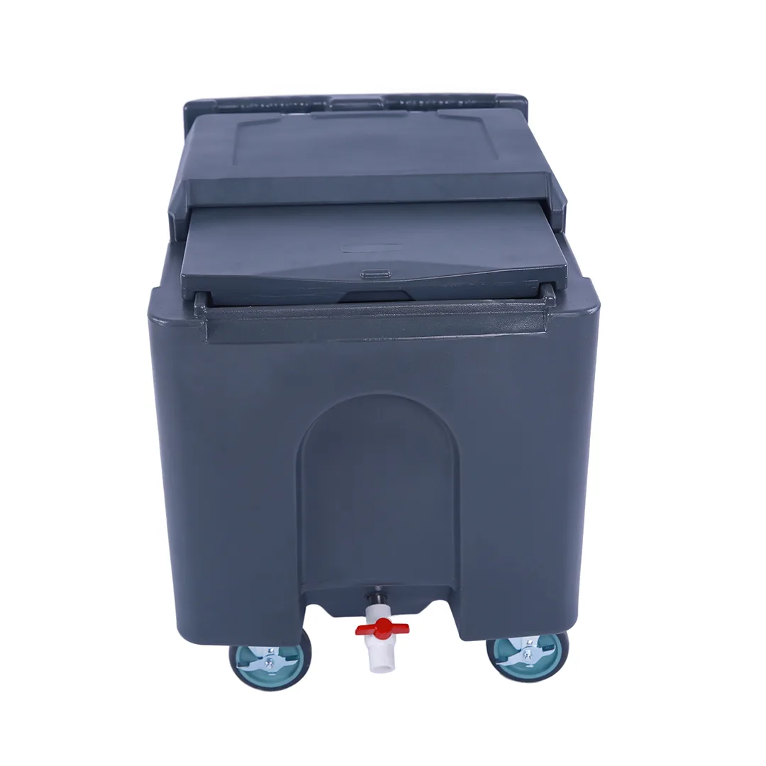Insulated Ice Caddy with Sliding Lid and 125lb / 57kg Capacity