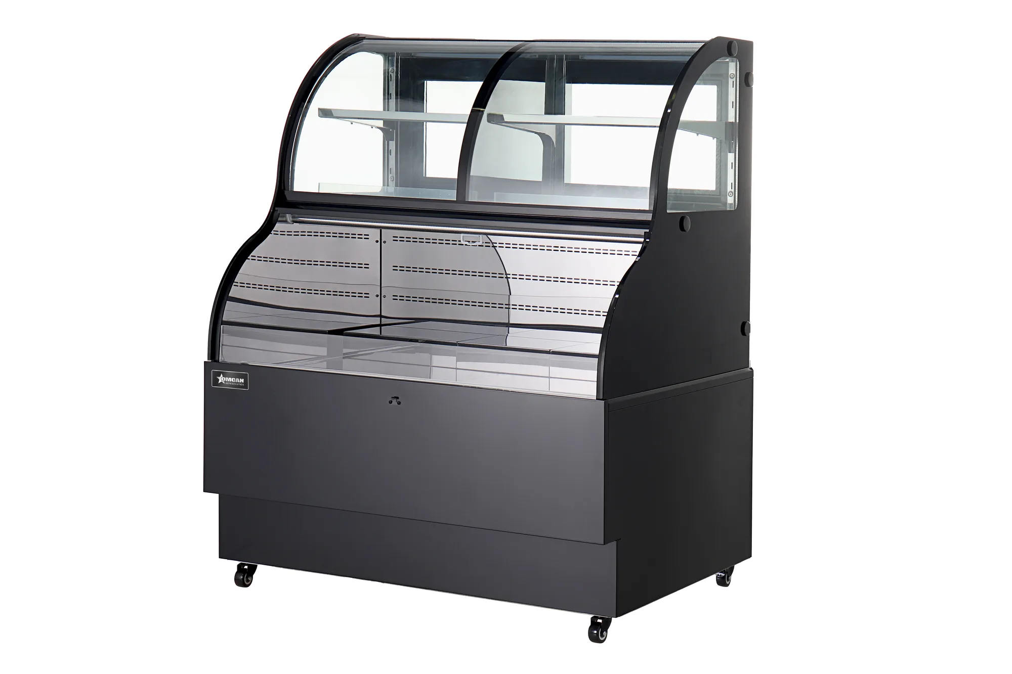 48" One (1) Shelf Dual Service Open Refrigerated Floor Display Case, 16.53 cu.ft. (468 L), Black