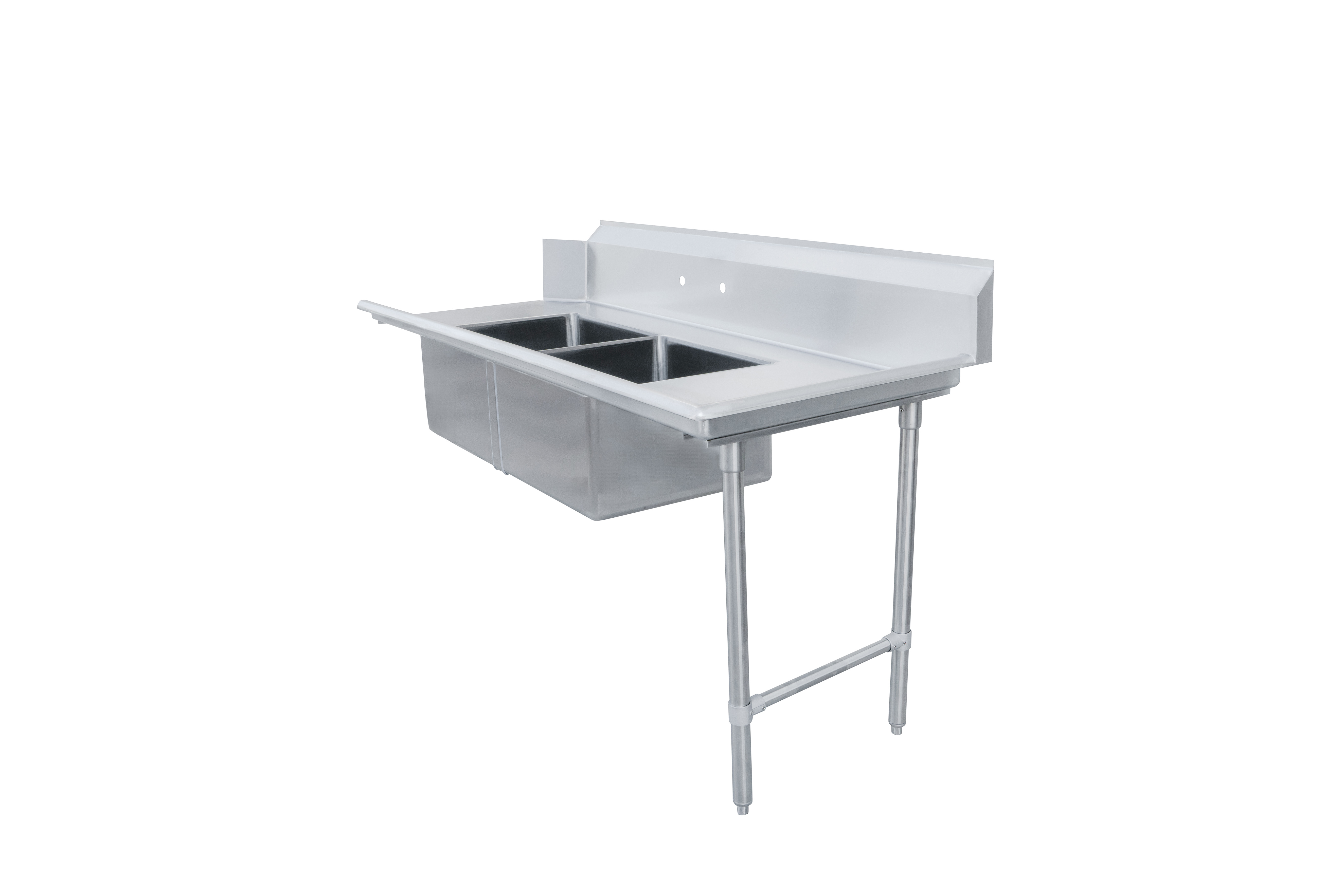 72" Right Side Soiled Dish Table with Two Sinks
