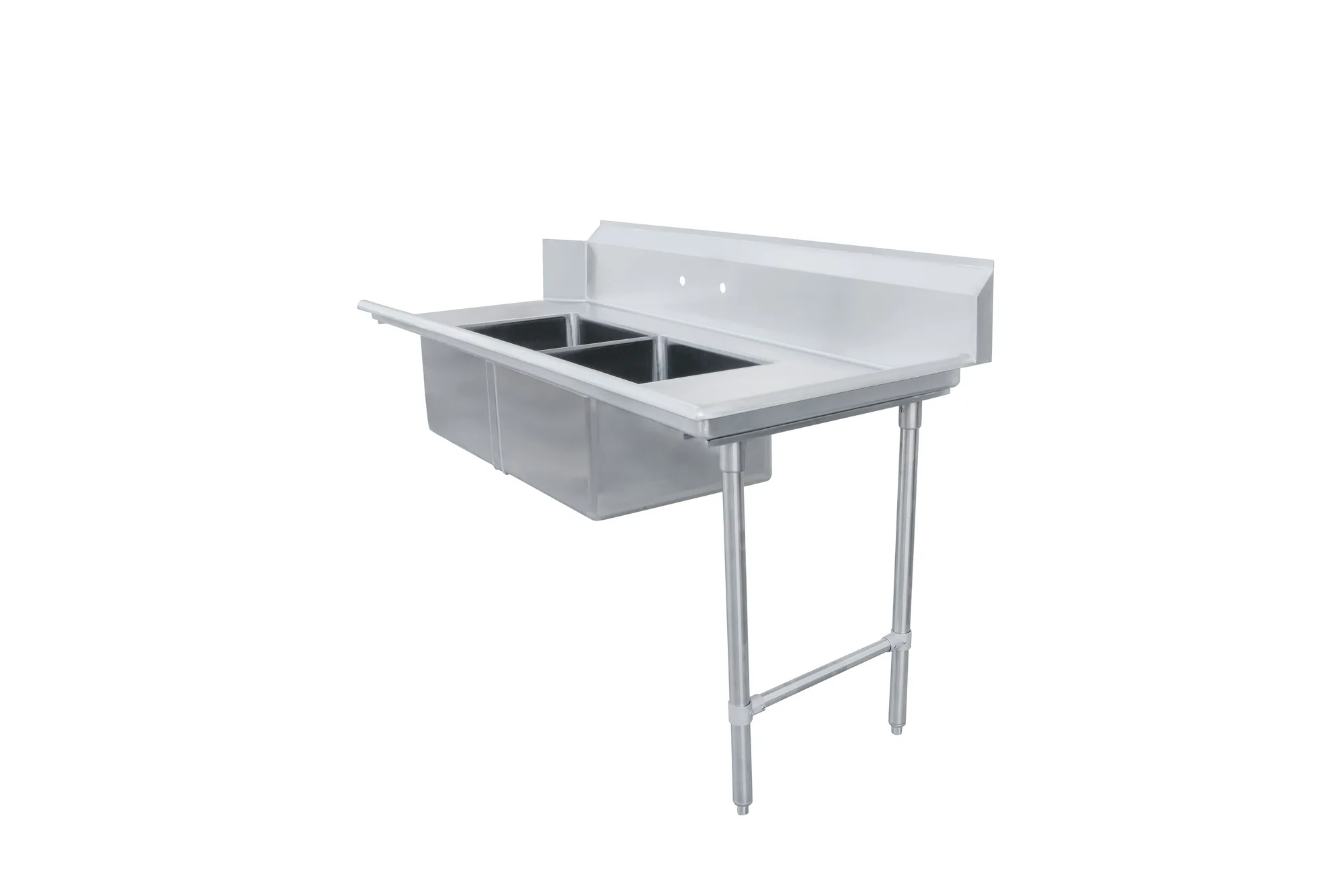 72" Right Side Soiled Dish Table with Two Sinks