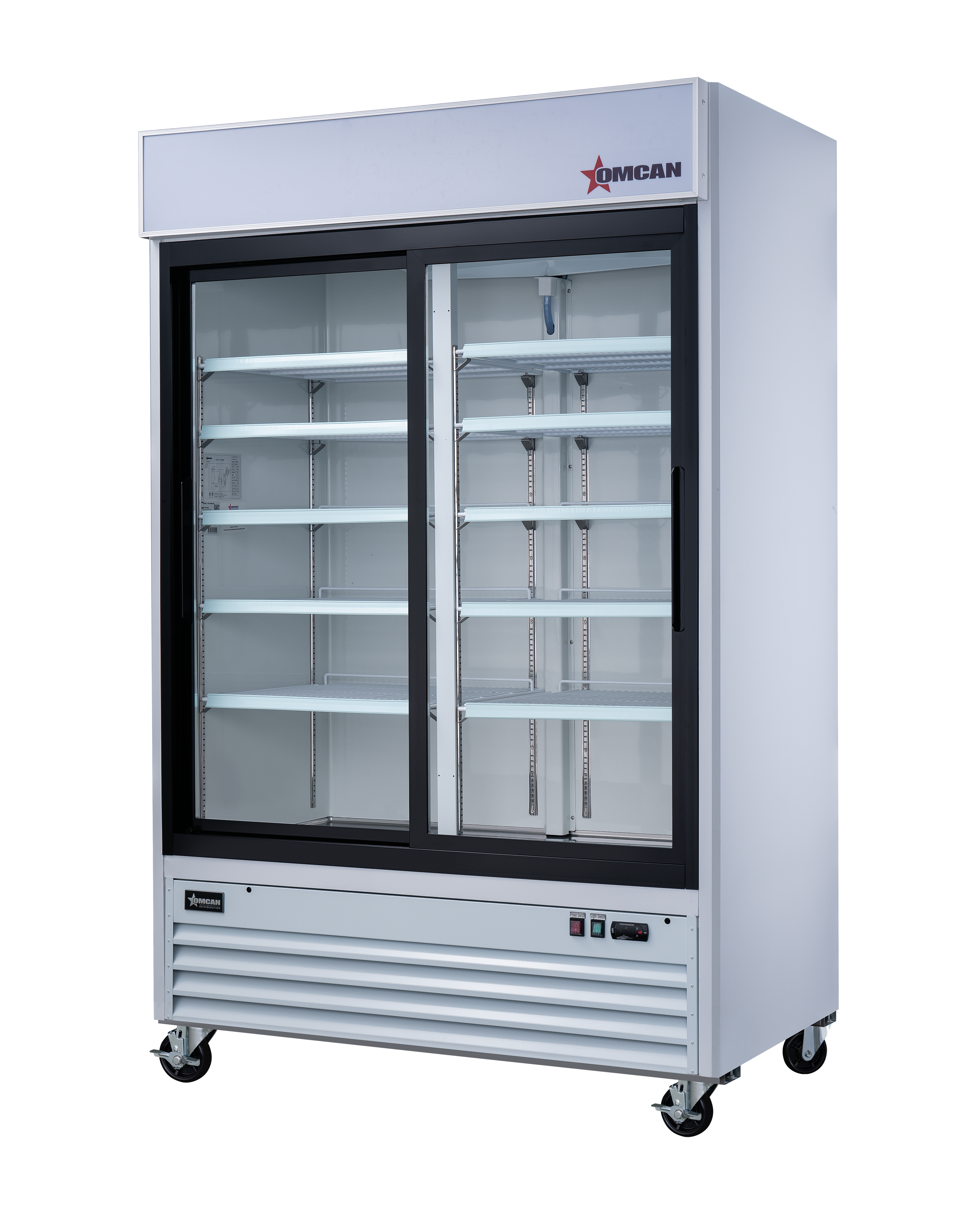 53″ Two (2) Glass Door Sliding Display Refrigerator, 45 cu.ft (1274 L), White