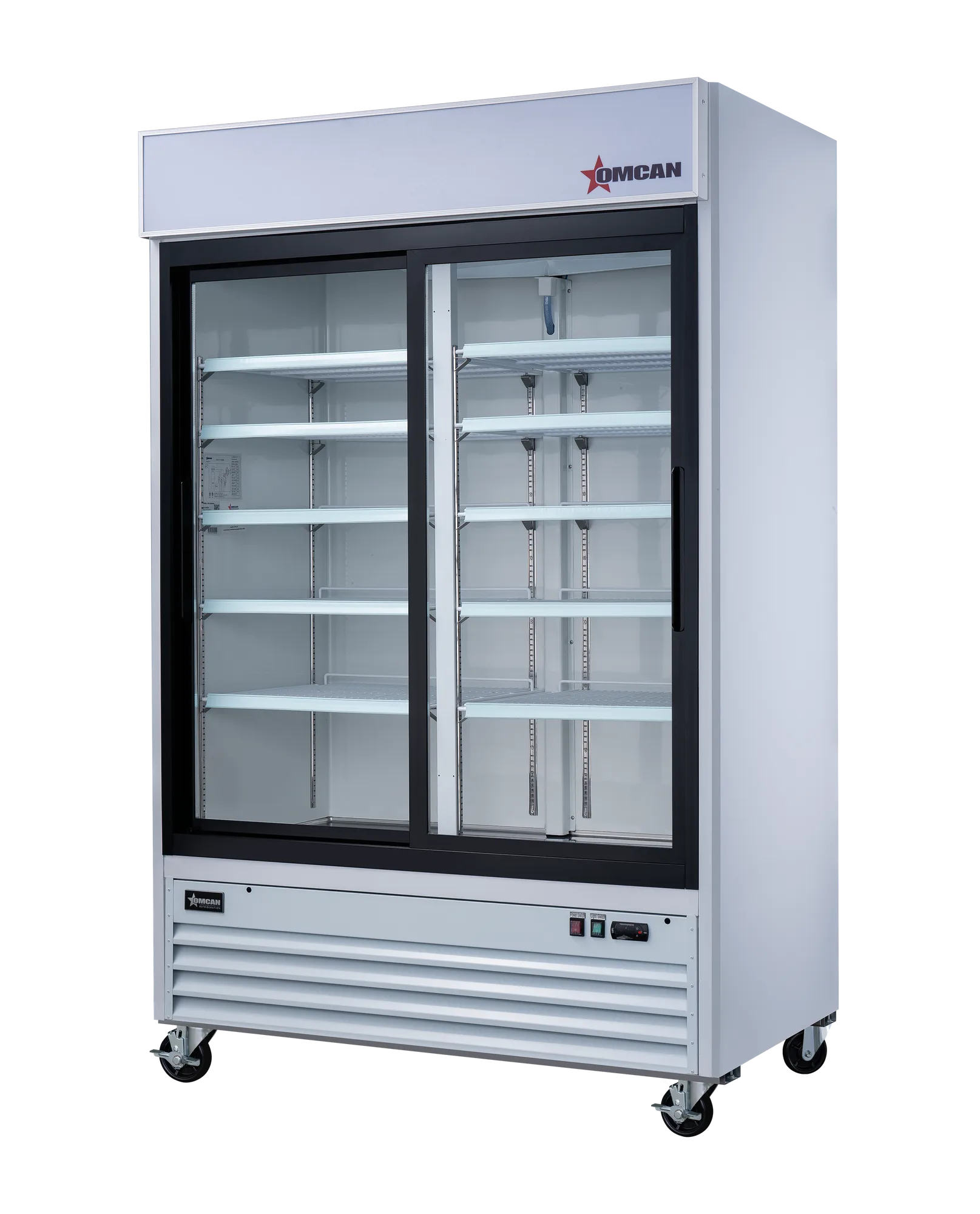 53″ Two (2) Glass Door Sliding Display Refrigerator, 45 cu.ft (1274 L), White