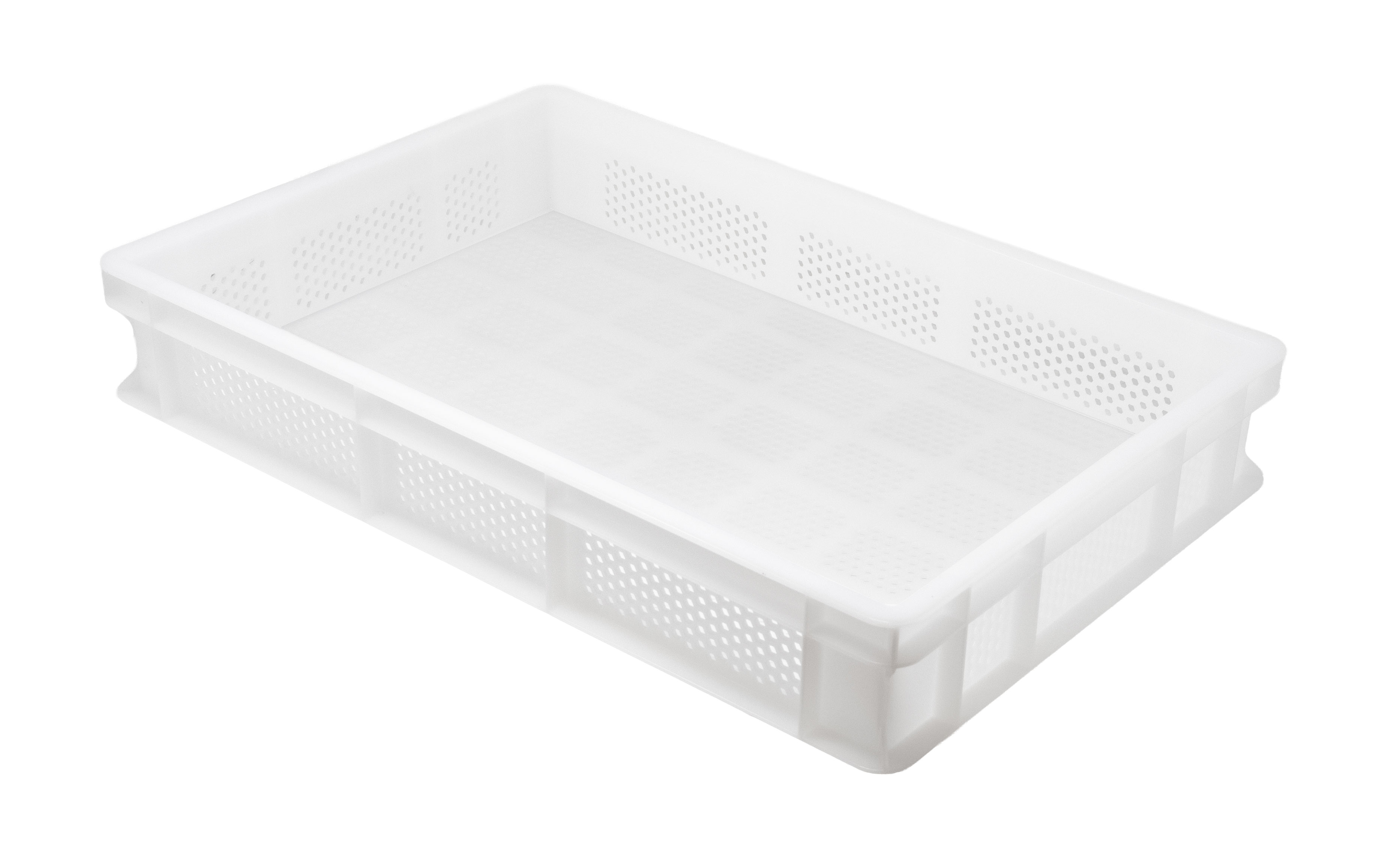 23.6” x 15.7” x 3.9″ Polypropylene Pasta Tray with Perforated Base and Sides