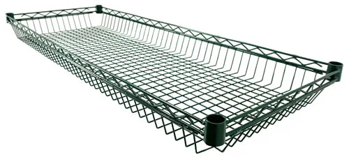 18″ x 48″ Dark Green Epoxy Wire Basket