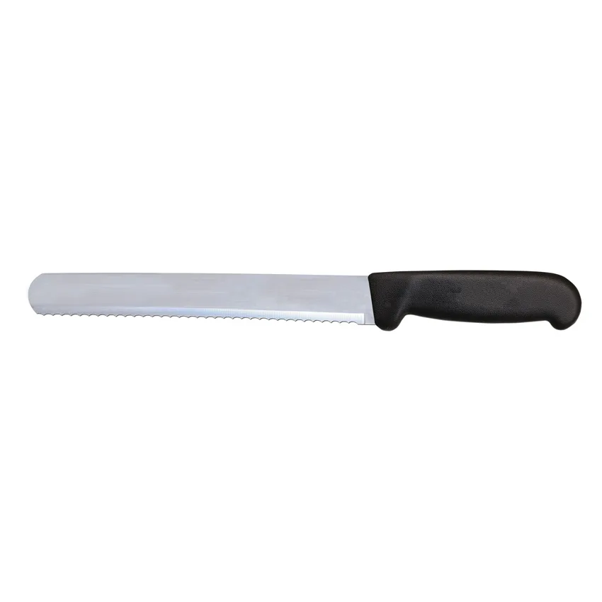 12" Slicer Straight Serrated Blade Knife with Black Polypropylene Handle