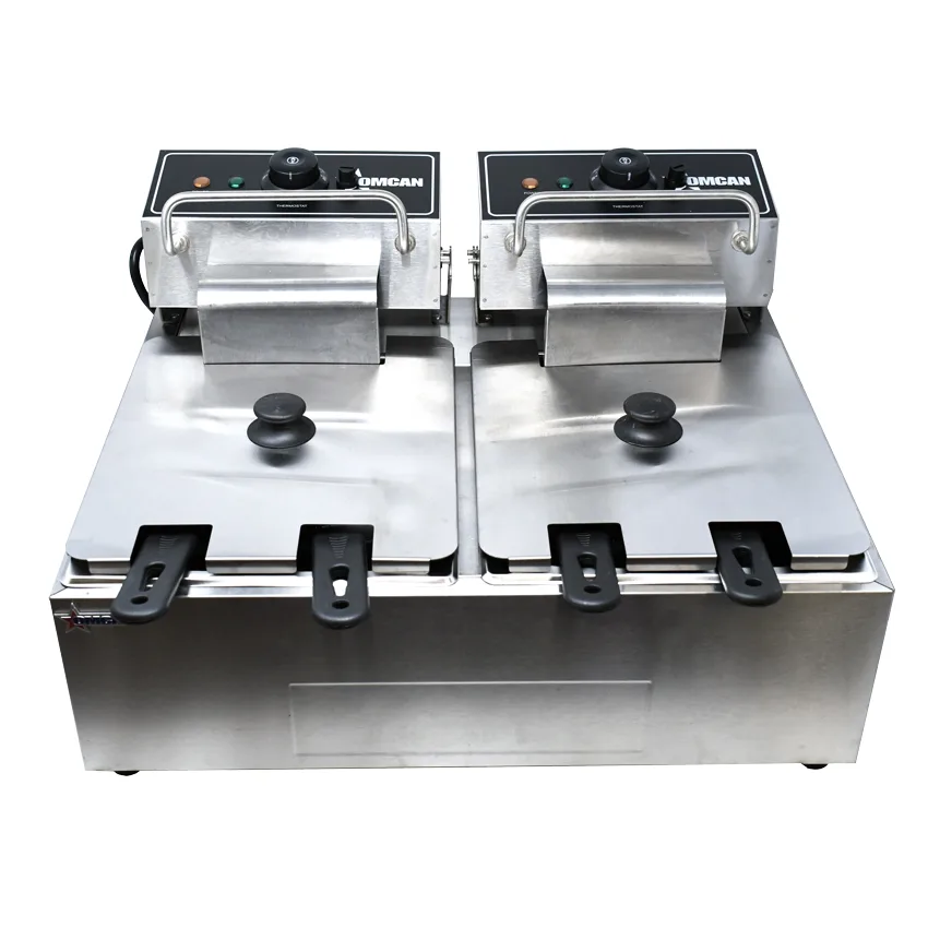 6 qt (7 Liters) Double Countertop Electric Fryer – 110V, 1Ph, 1350W (x2)