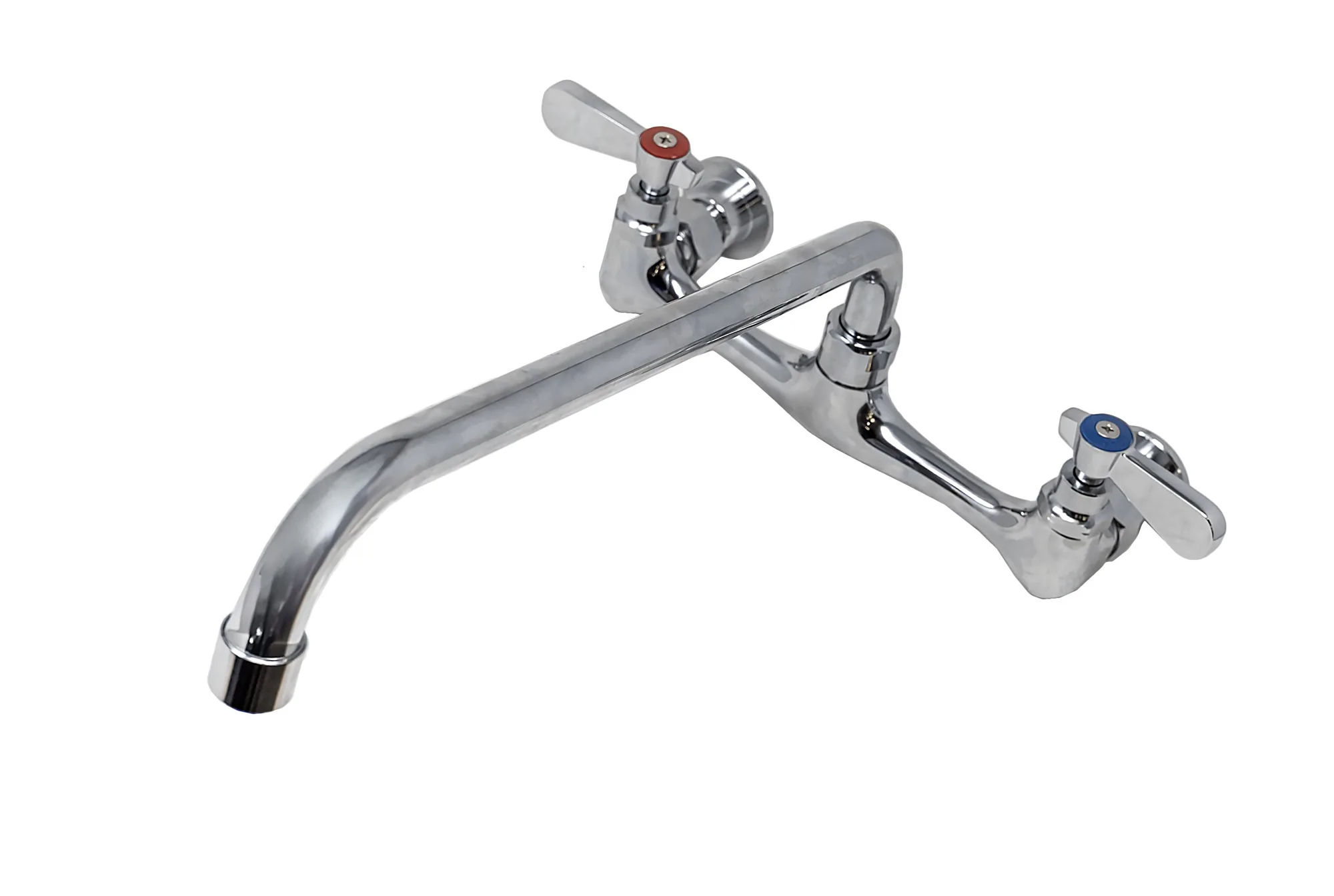 Splash Mounted 14" Spout Faucet for 24″ x 24″ One, Two, and Three Tub Sinks, Soiled Dish Tables, and Under Counter Dish Tables
