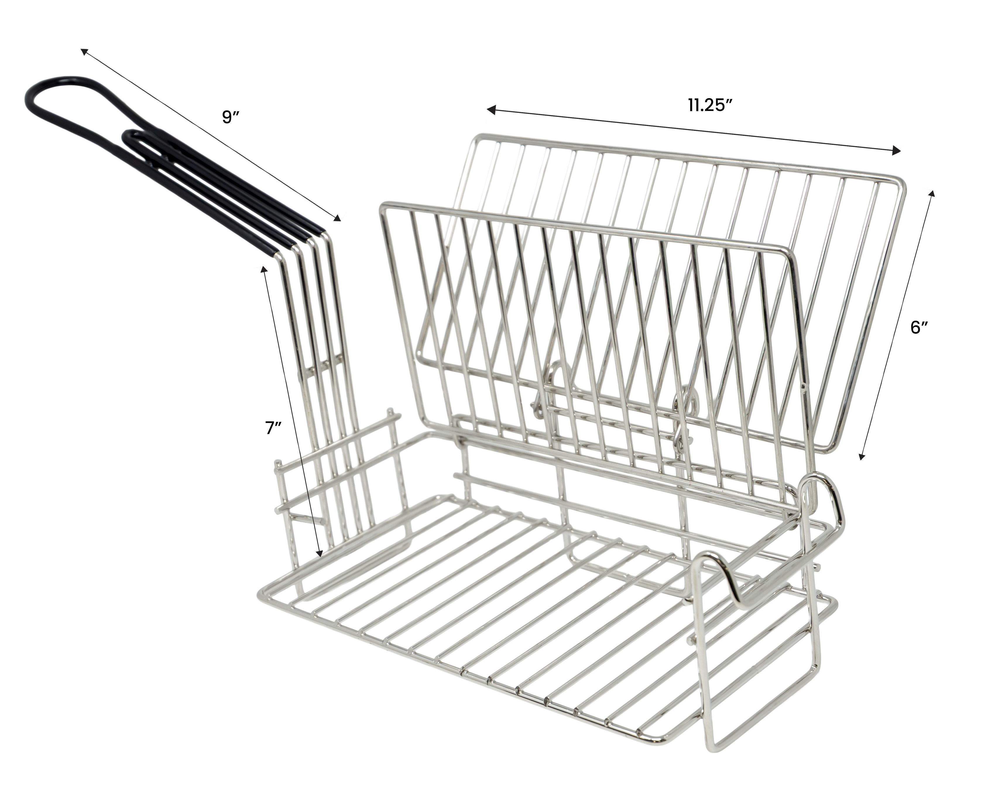 Nickel-Plated Steel Burrito Fryer Basket
