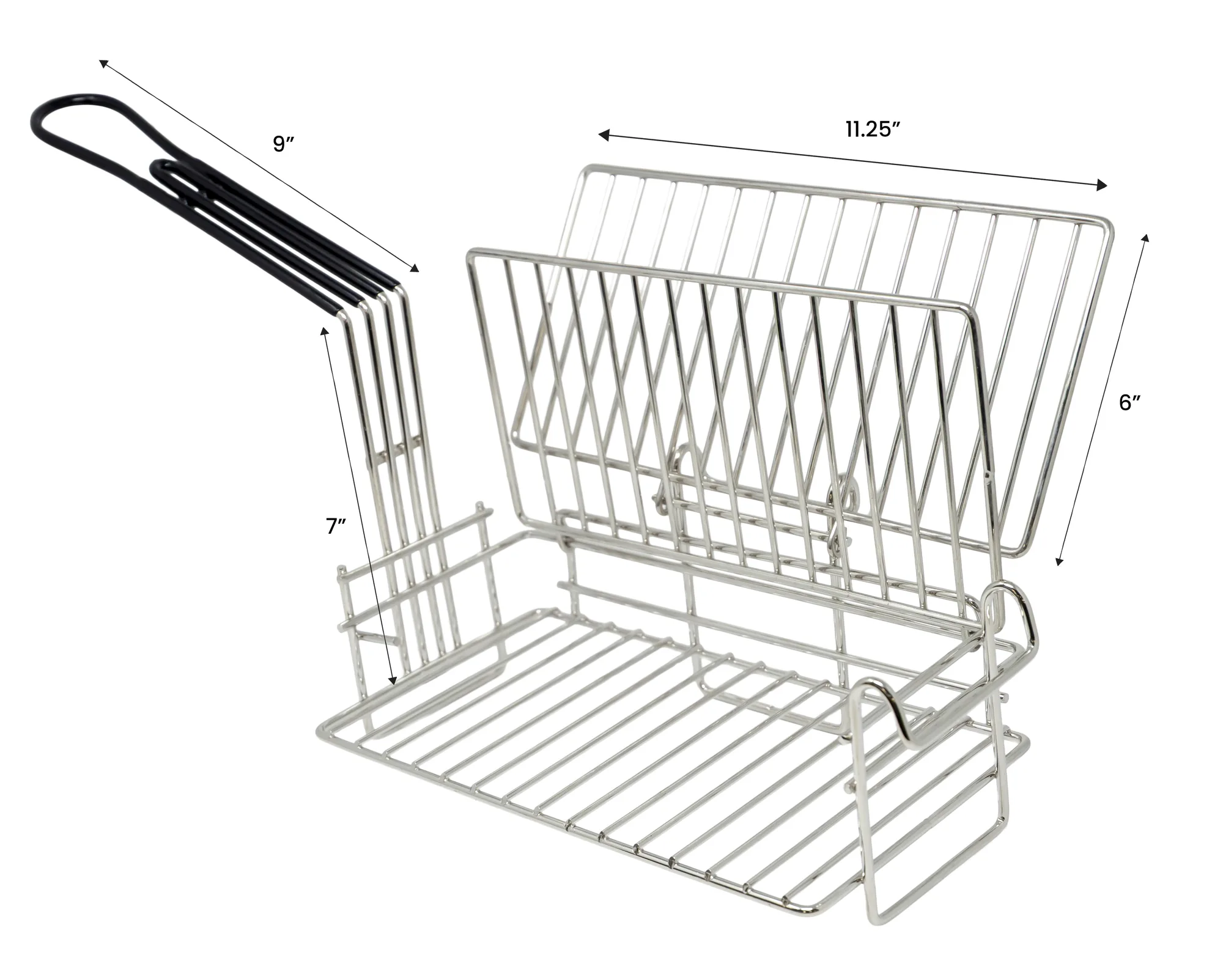 Nickel-Plated Steel Burrito Fryer Basket