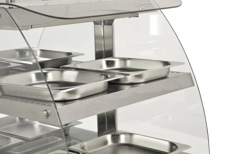 25" Heated Display Case, 2 Shelves, Curved Glass, Self-Service, 3.5 cu.ft. (100 L) Capacity