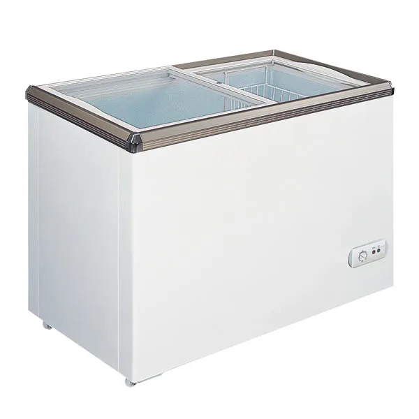 54" Two (2) Door Ice Cream Display Chest Freezer with Flat Glass Top, 12.6 cu.ft. (357 L)