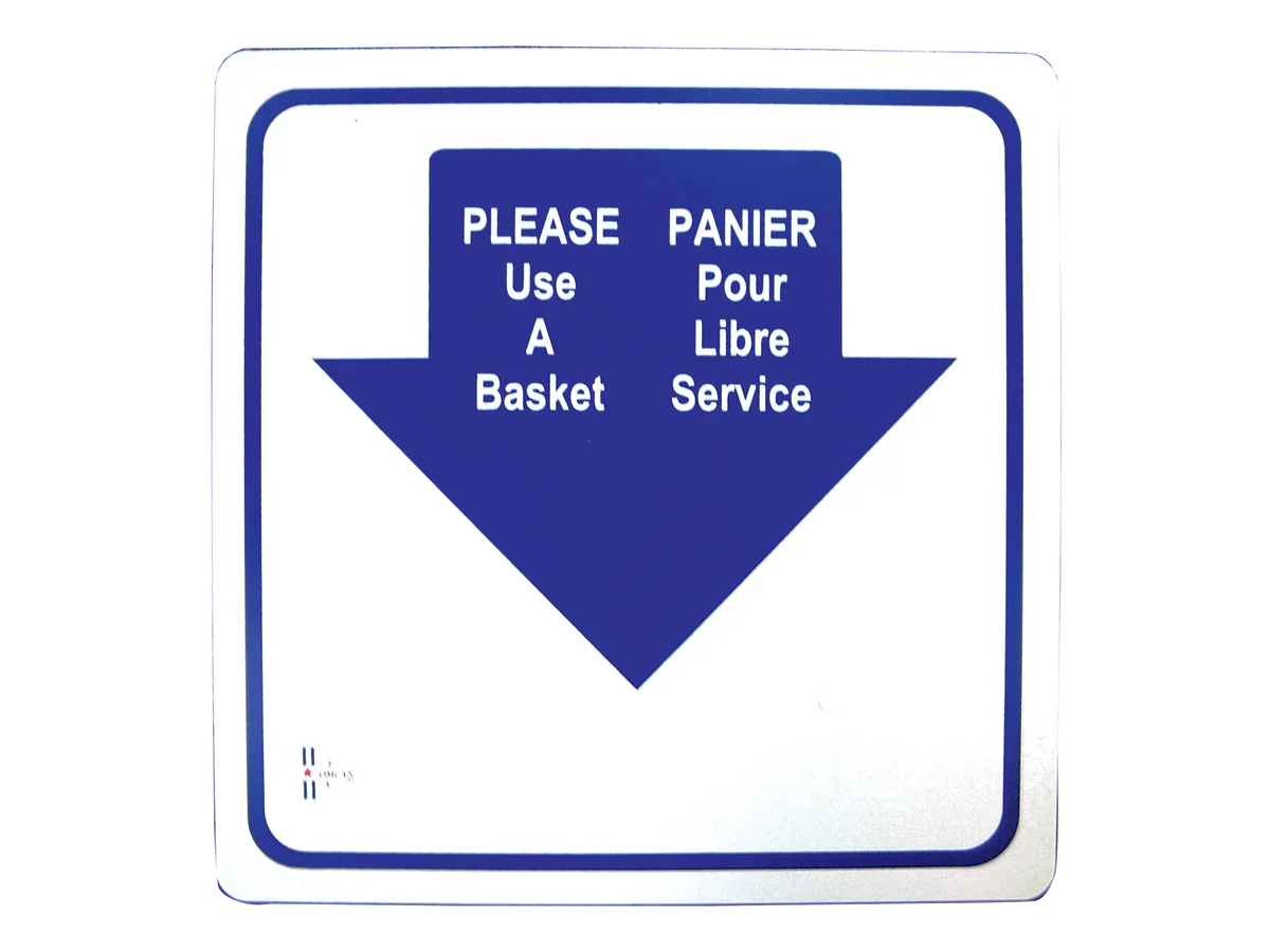 English/French Shopping Basket Sign