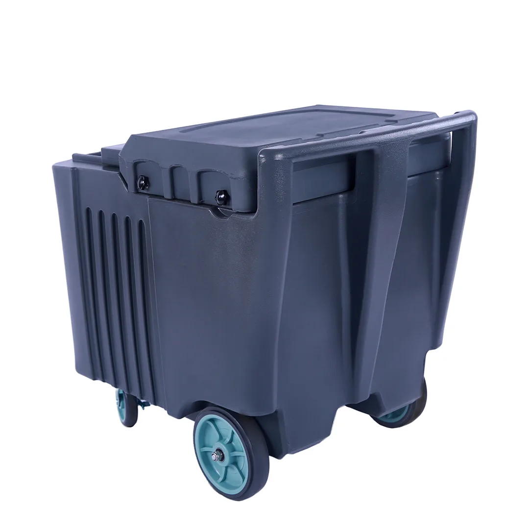 Insulated Ice Caddy with Sliding Lid and 125lb / 57kg Capacity