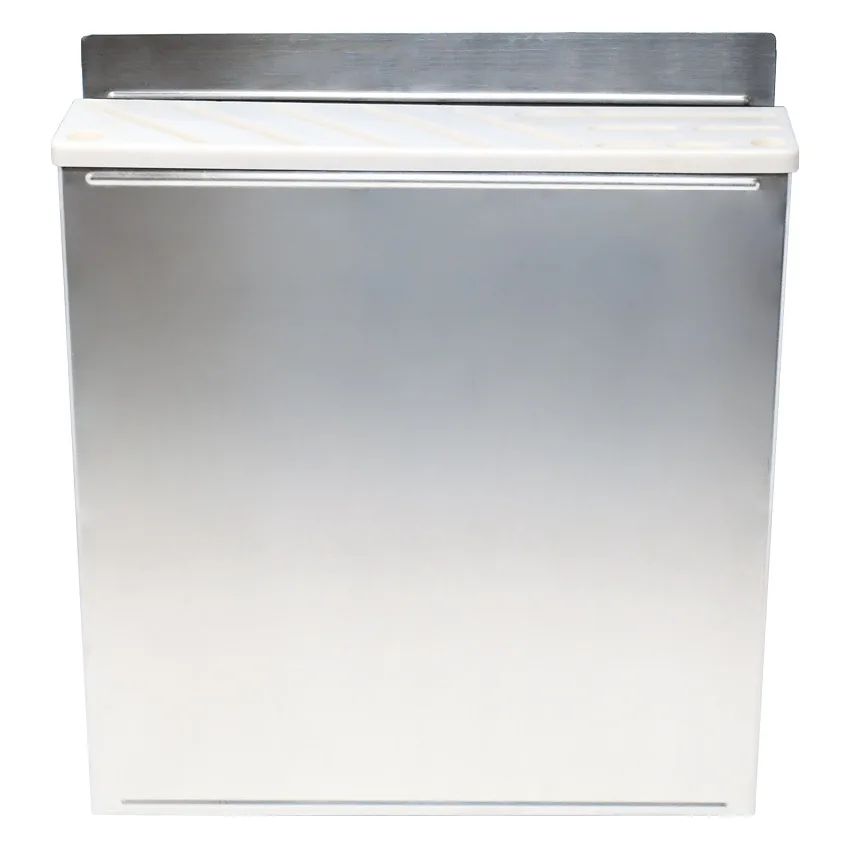 Stainless Steel Knife Rack with White Plastic Insert