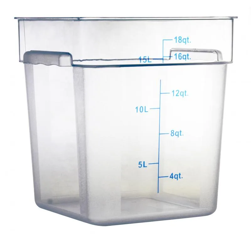 18 qt Polycarbonate Clear Square Food Storage Container