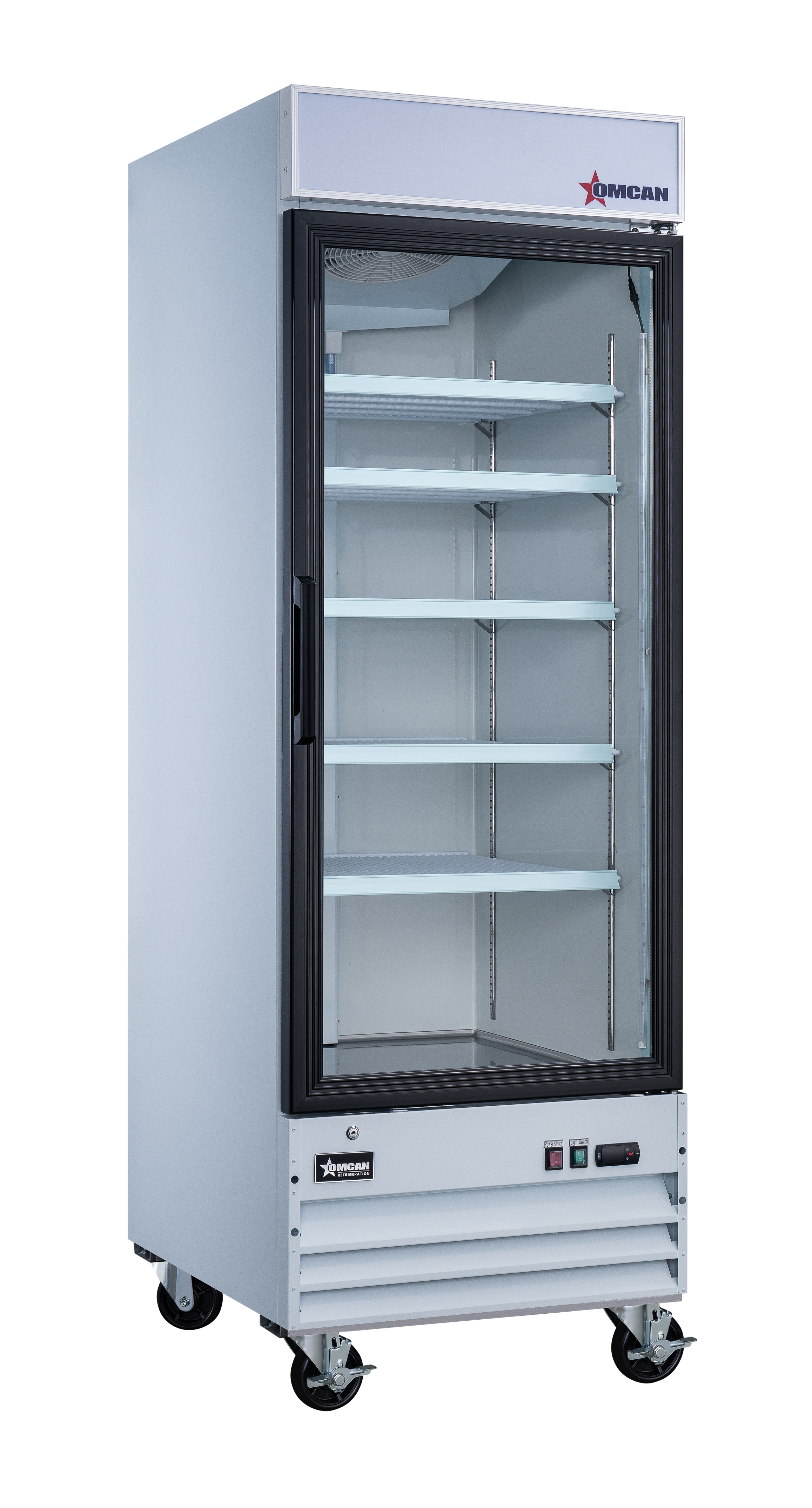 28″ One (1) Glass Door Display Refrigerator with Lightbox, 23 cu.ft. (651 L), White