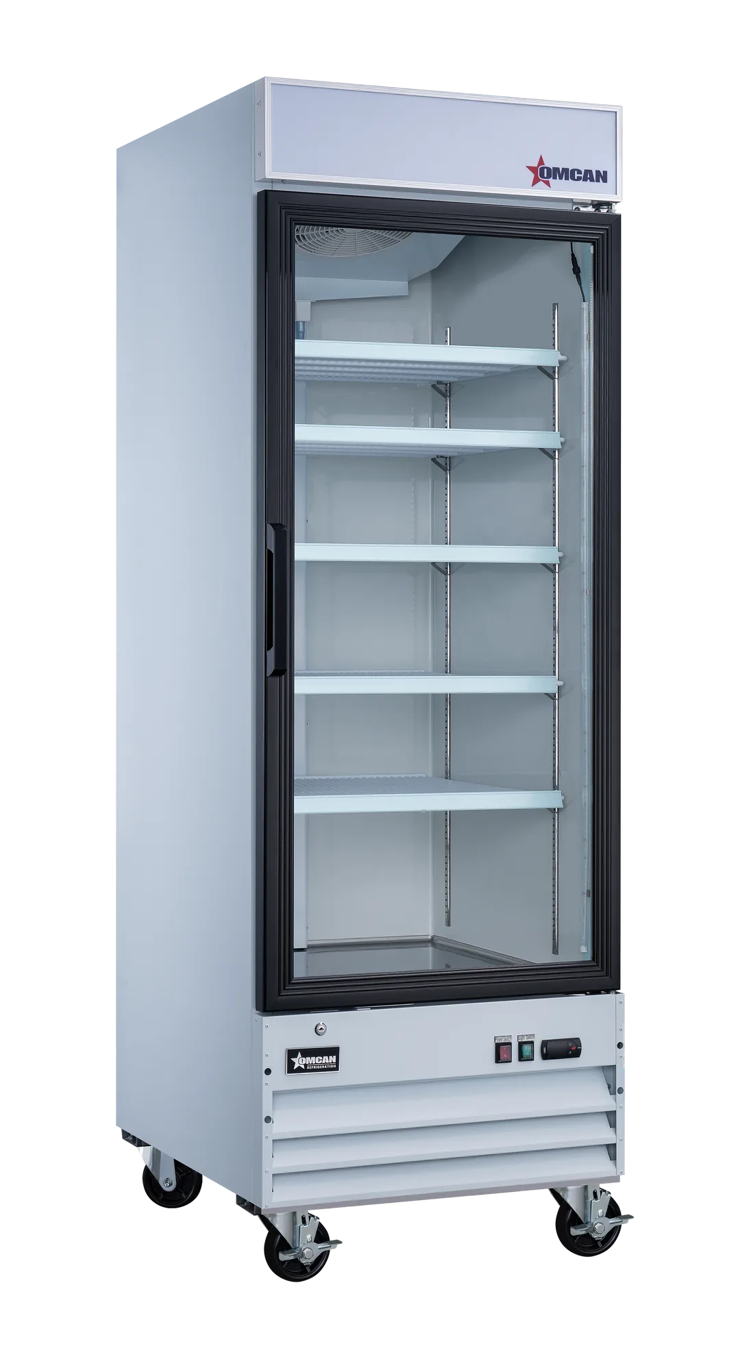 28″ One (1) Glass Door Display Refrigerator with Lightbox, 23 cu.ft. (651 L), White