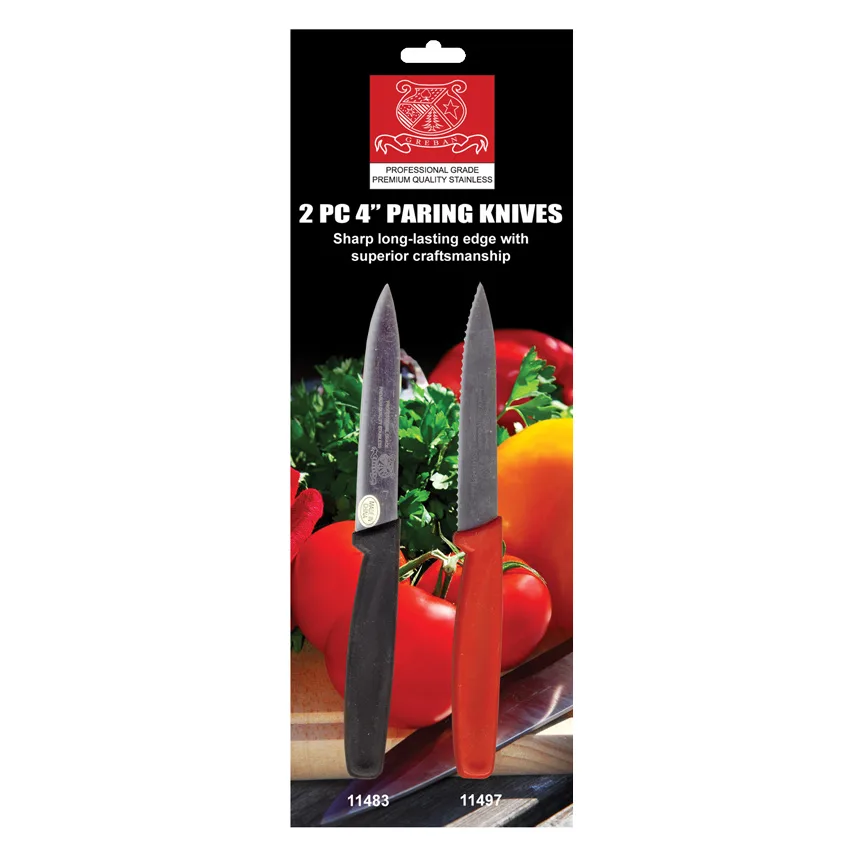 Retail-Ready 4" Straight Paring Knife and 4" Serrated Paring Knife