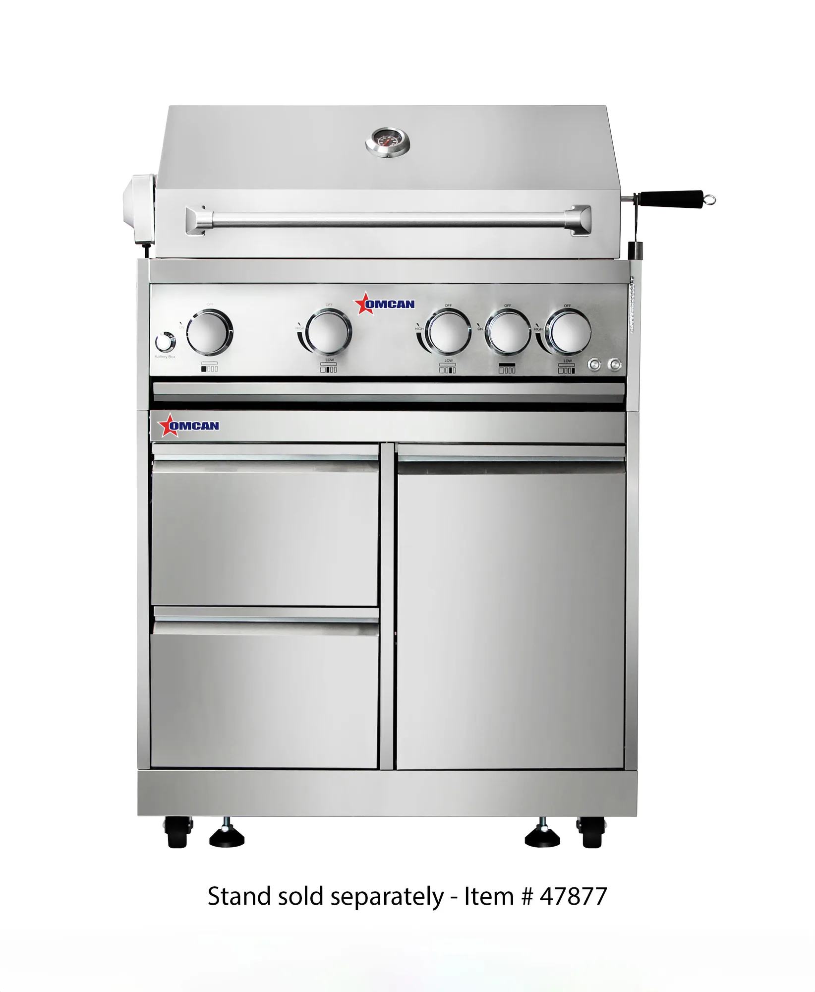 30″ BBQ Grill Propane Gas 5 Burners 58,000 BTU with Rotisserie Kit, Warming Rack, LED Light