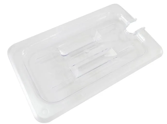 Polycarbonate Quarter-Size Clear Slotted Cover for Food Pan