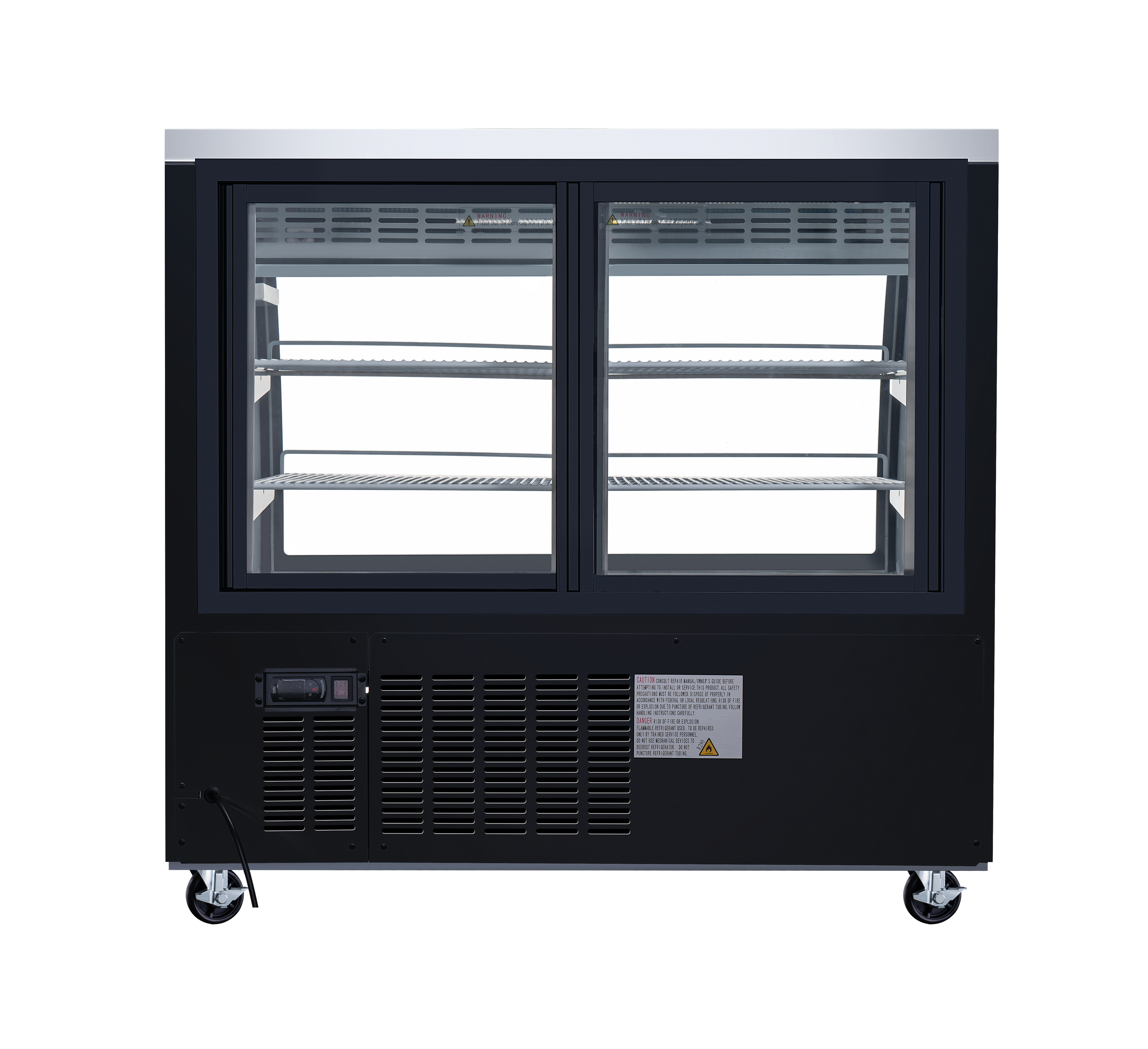 47″ Two (2) Shelf Floor Refrigerated Showcase, 18 cu.ft. (508 L), Black
