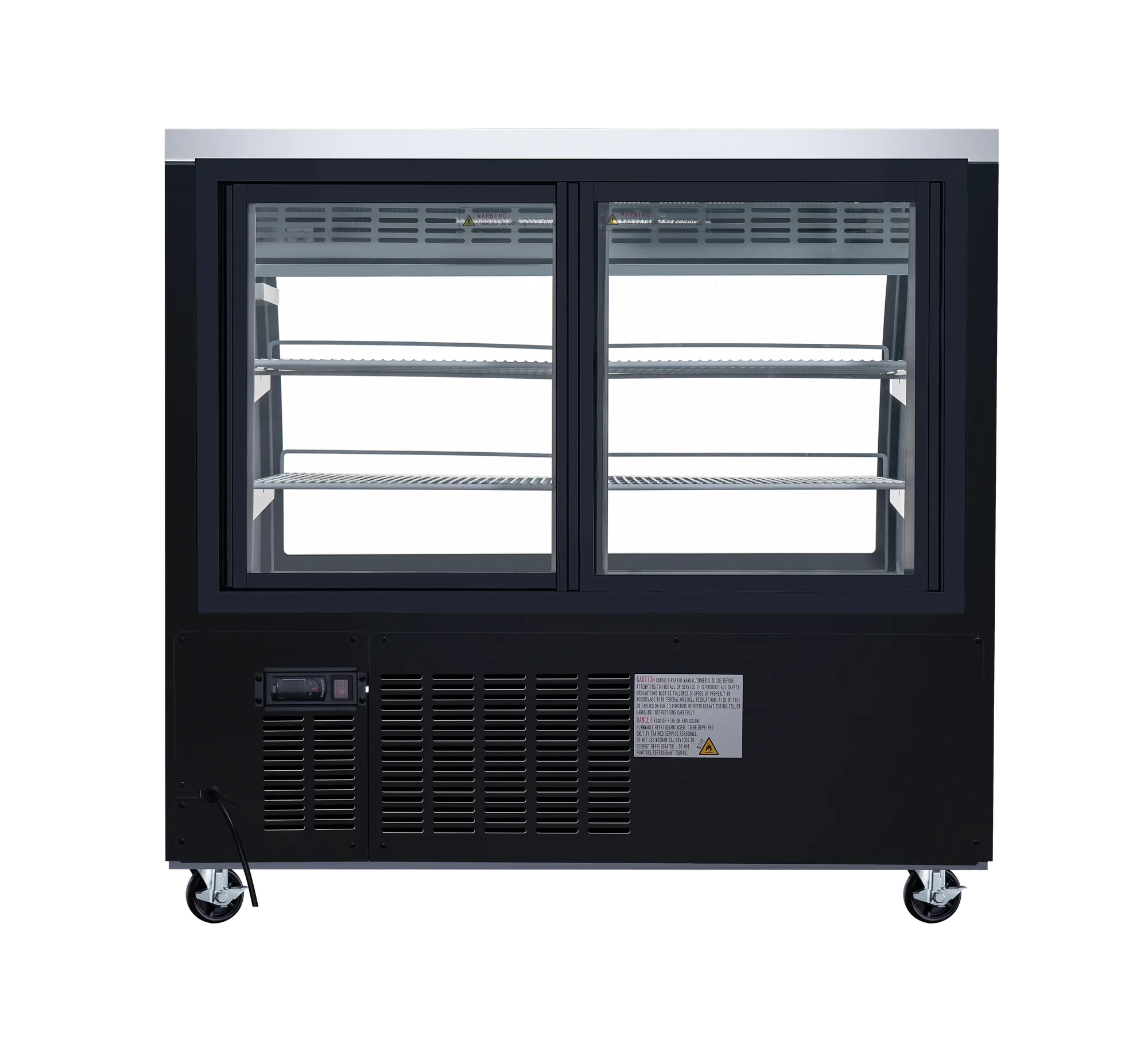 47″ Two (2) Shelf Floor Refrigerated Showcase, 18 cu.ft. (508 L), Black