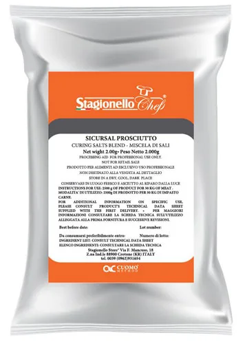 Stagionello Curing Salts and Spice Blends for Cured Salami Long Fermentation 1.85 kg / bag