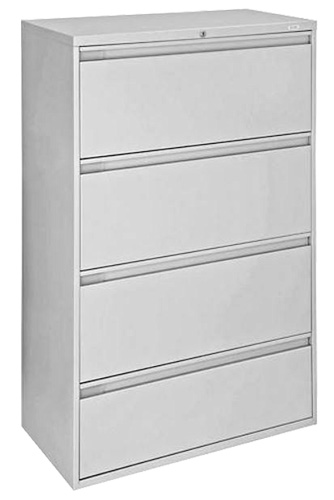 36″ Wide Light Gray Lateral File Cabinet with Four Drawers