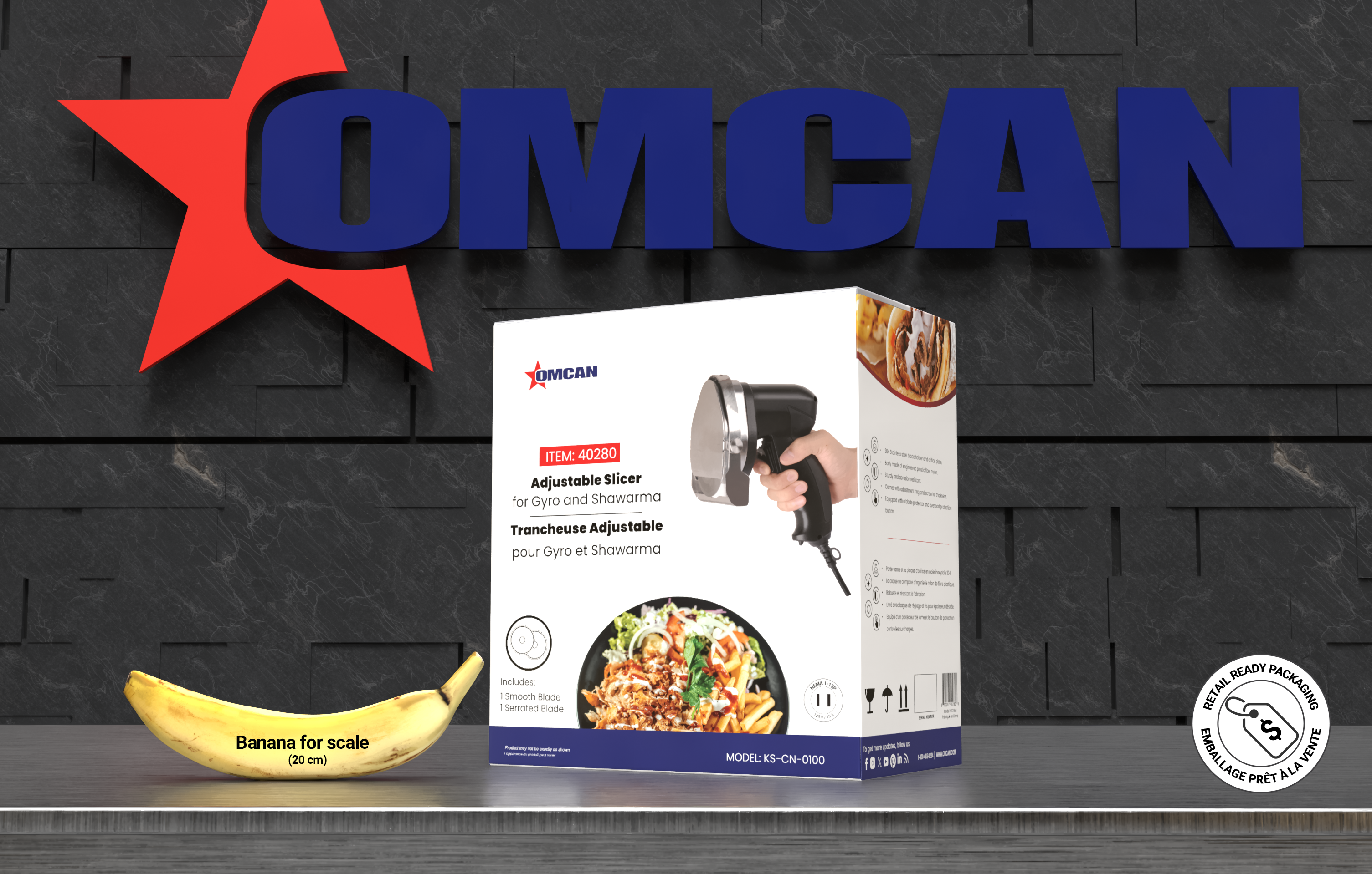 Kebab Cutter with Round Stainless Steel and Serrated Blade