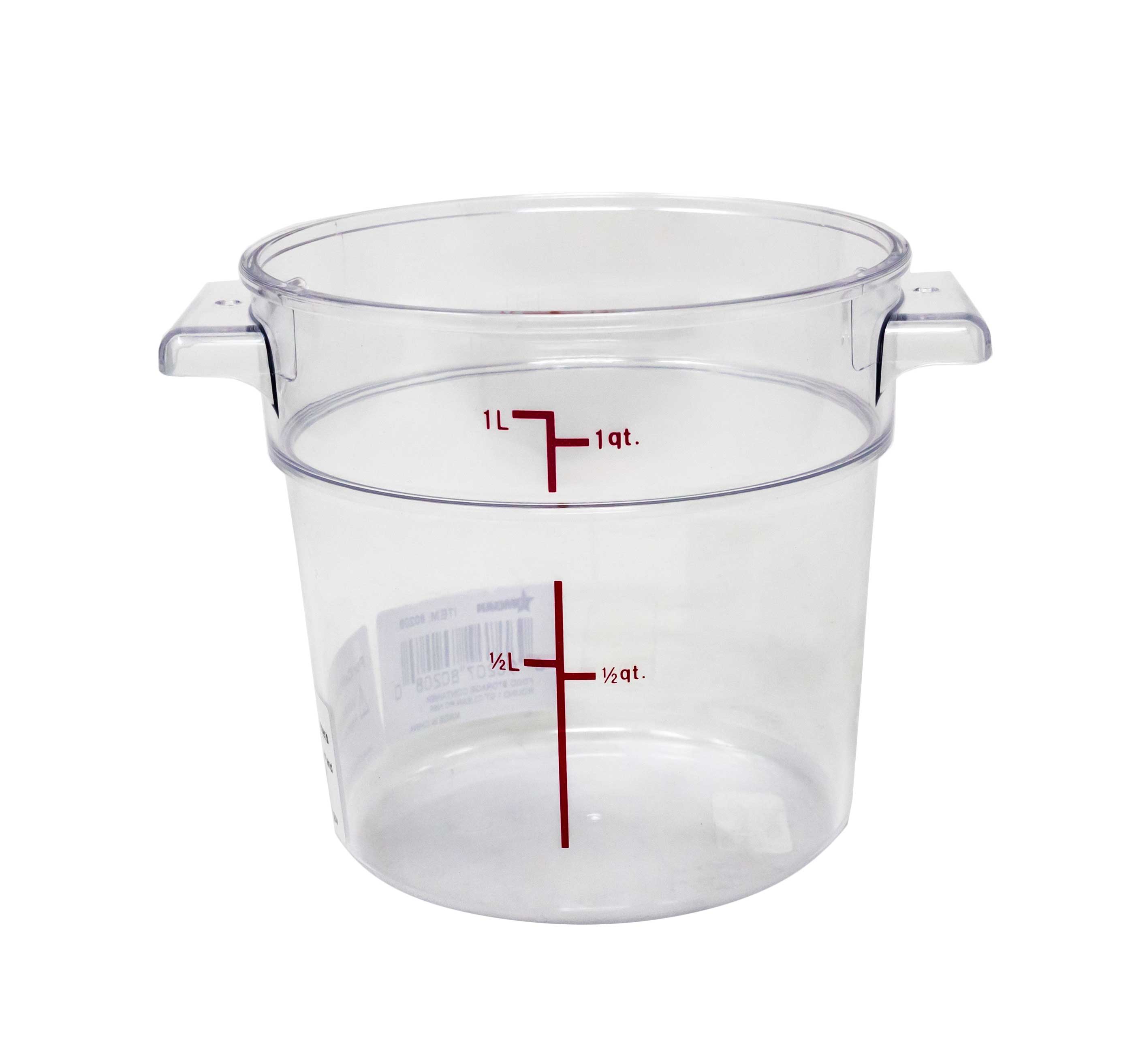 1 Qt. Polycarbonate Clear Round Food Storage Container
