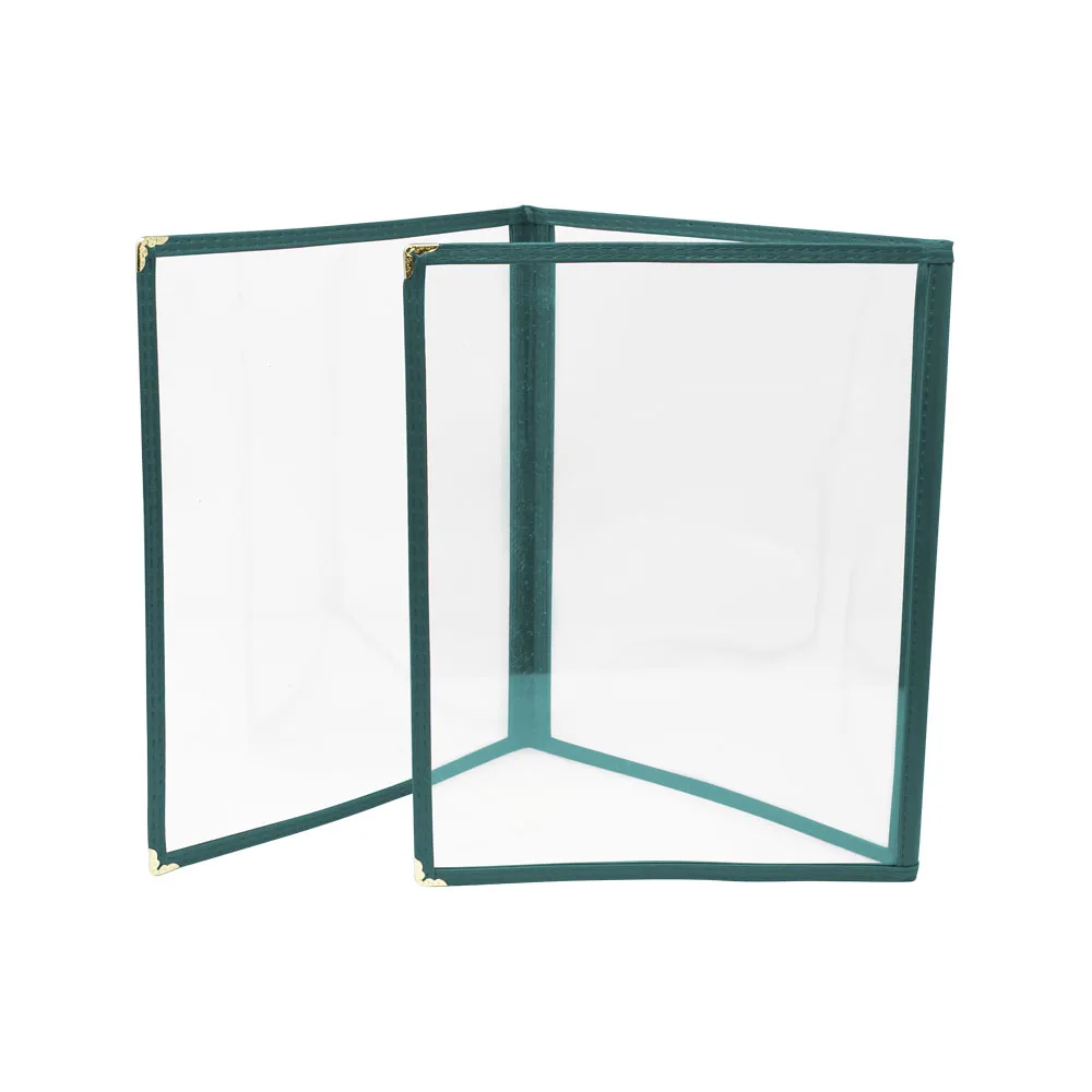 9 1/2″ x 11 3/4″ Green Triple-Fold Menu Holder