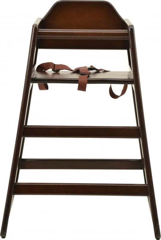 Commercial Walnut Wooden High Chair