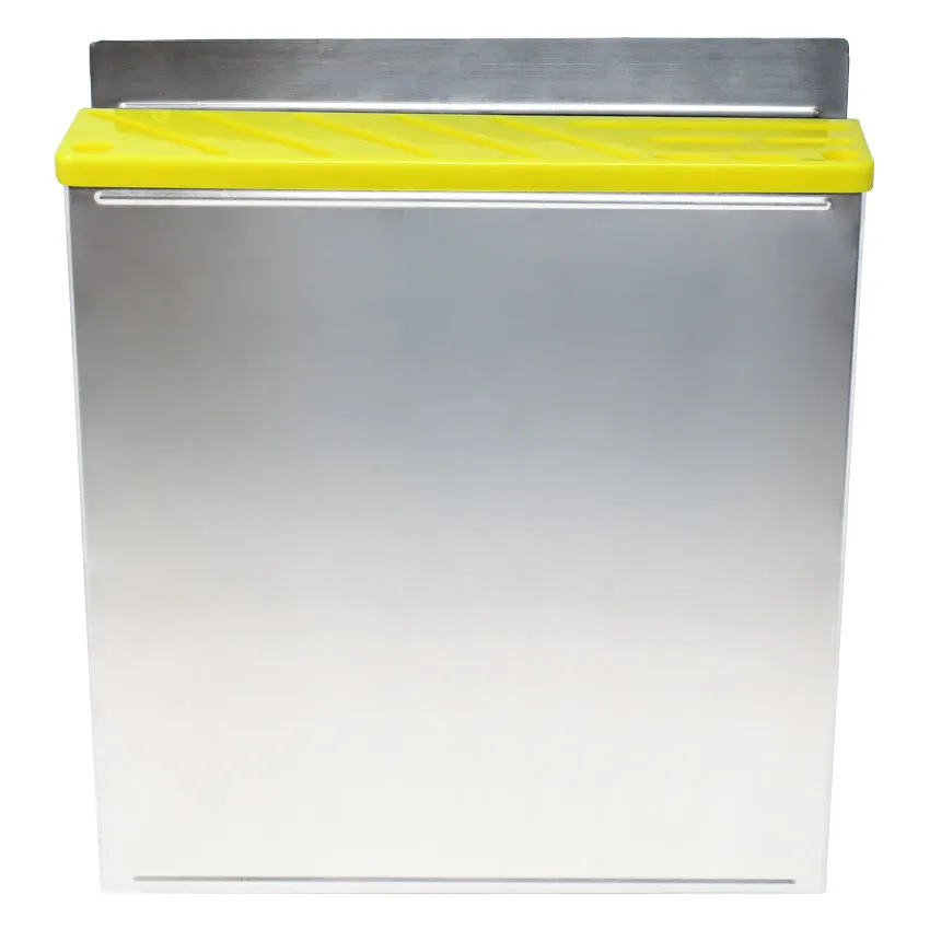 Stainless Steel Knife Rack with Yellow Plastic Insert