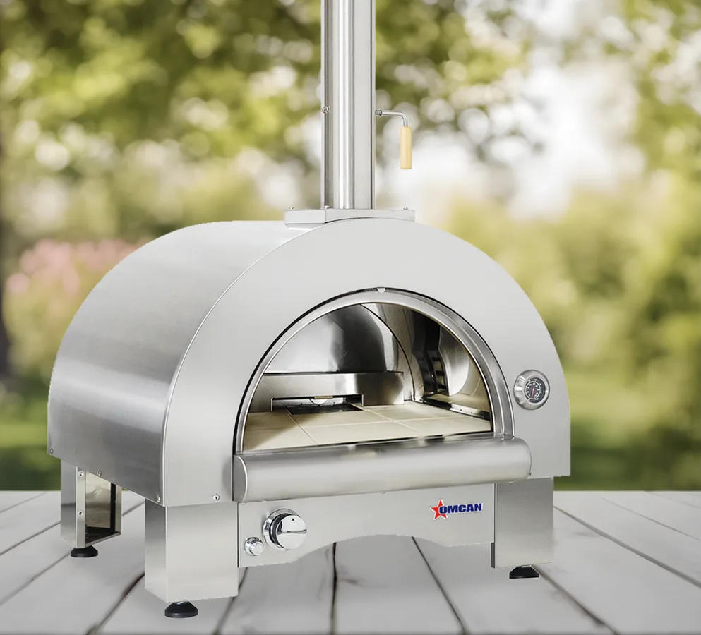 33″ Countertop Wood Burning and Propane Gas 35,000 BTU Pizza Oven Stainless Steel