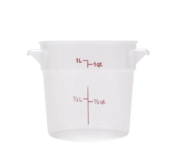 1 qt Polypropylene Translucent Round Food Storage Container