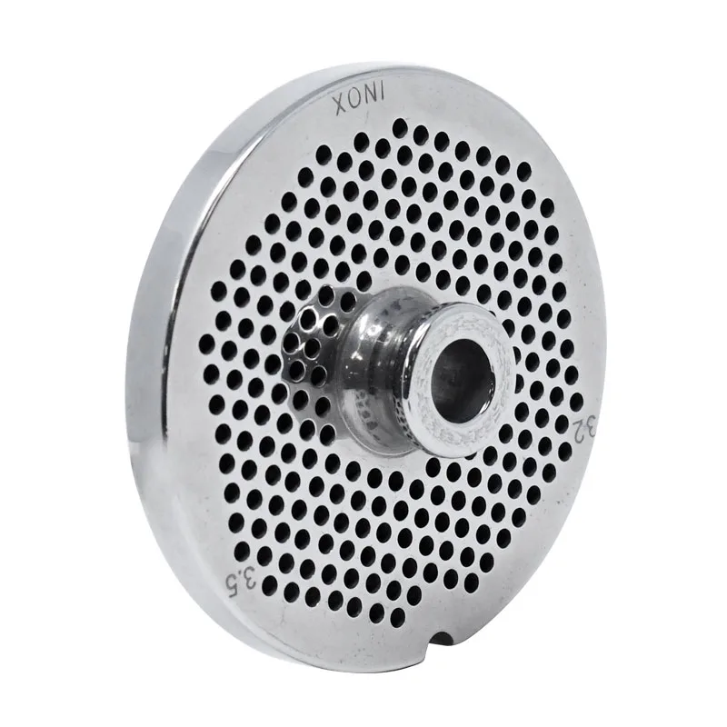 European Style #32 stainless steel plate with hub, 3.5mm (9/64″) – one notch/ round