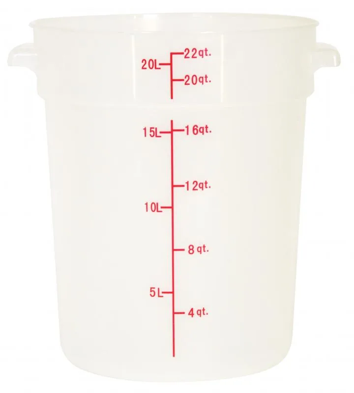 22 qt Polypropylene Translucent Round Food Storage Container