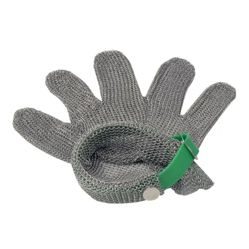 Five Finger Stainless Steel Mesh With Green Silicone Strap – Extra Large