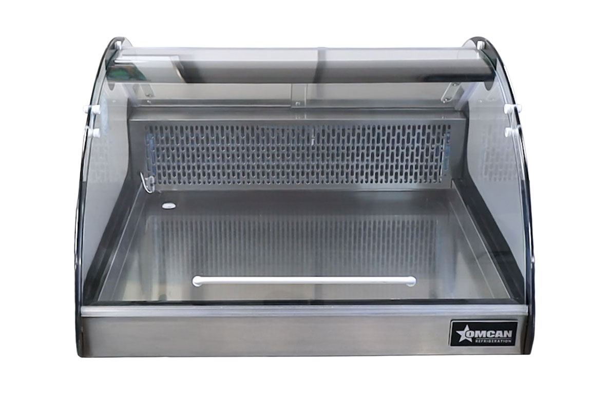 27″ Curved Glass Countertop Refrigerated Display, 4.2 cu.ft. (118L), Stainless Steel